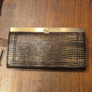 Faux Snakeskin Clutch